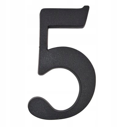 

Cyfra 5 Czarna 19 CM Plastik Czarny