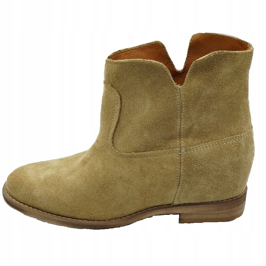 BOTKI BUTY ZAMSZOWE SKÓRA CARMEL POLSKA KOTURNA 36 Rozmiar 36