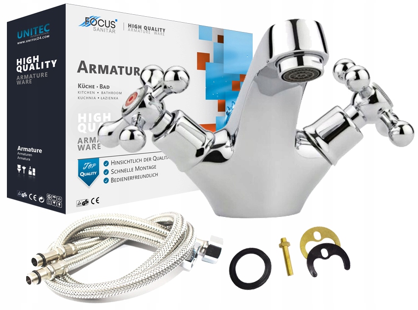 

Retro Bateria Umywalkowa Kran Umywalki Chrom