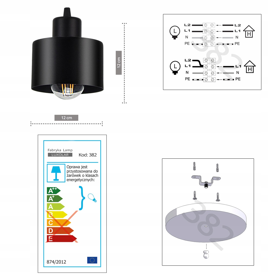 LAMPA SUFITOWA PLAFON ŻYRANDOL LOFT EDISON LED Rodzaj gwintu E27