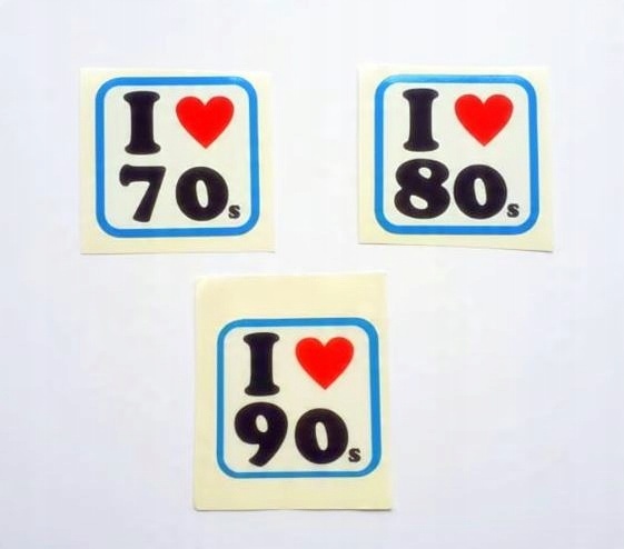

Naklejka I Love 70, 80, 90