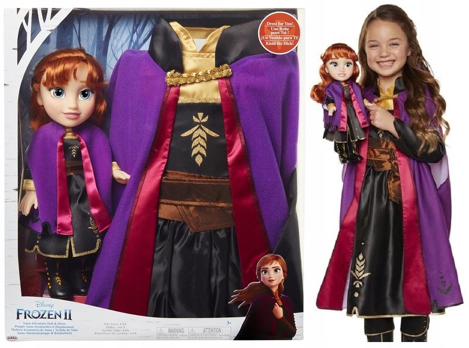 Lalka Kostium 2w1 Frozen 2 Kraina Lodu Strój Anna