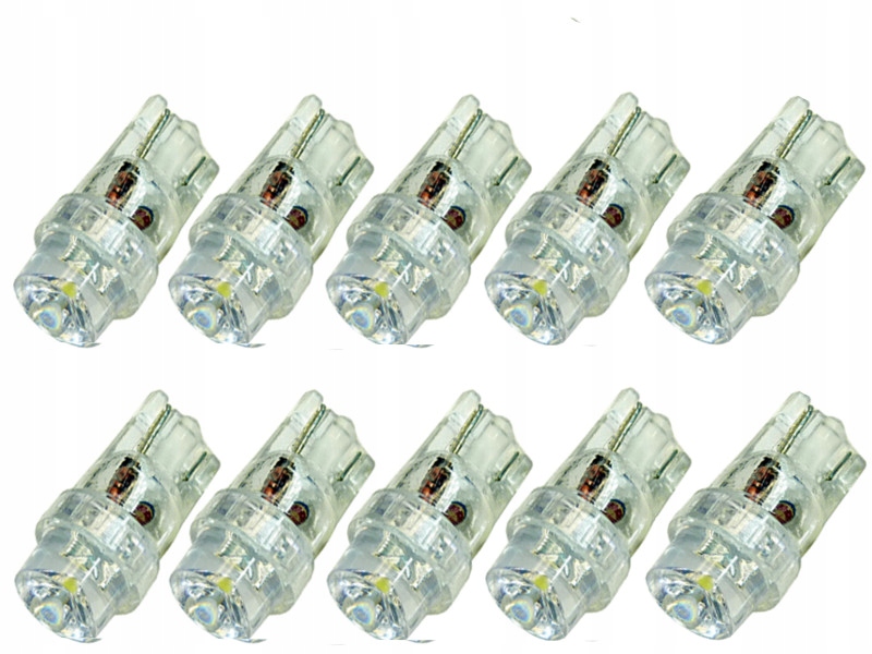 

żarówka Led T10 w5w w3w matowa biała zimna 24v x10