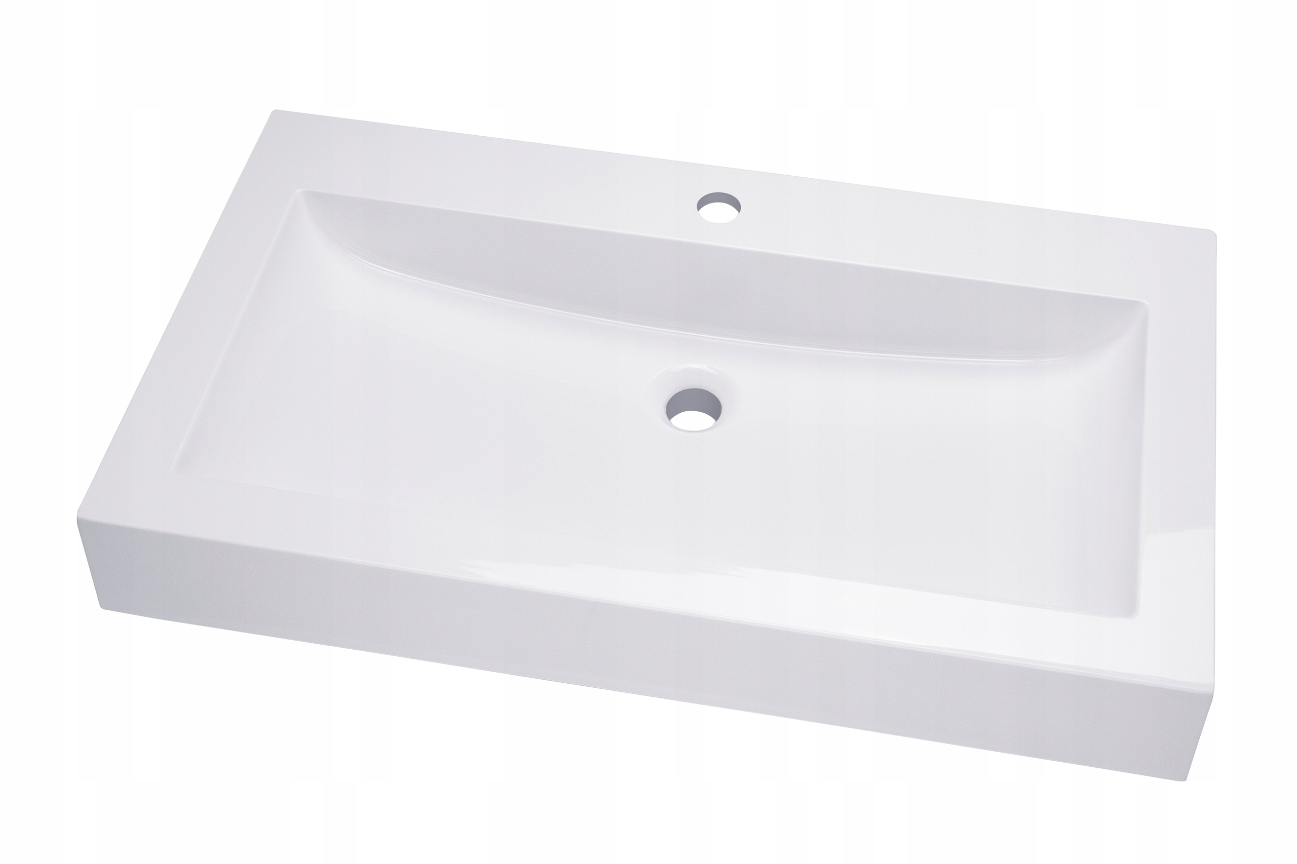 UMYWALKA NABLATOWA STAWIANA PROSTOKĄTNA 80 BIAŁA Z OTWOREM POLSKI PRODUCENT Kolor biały