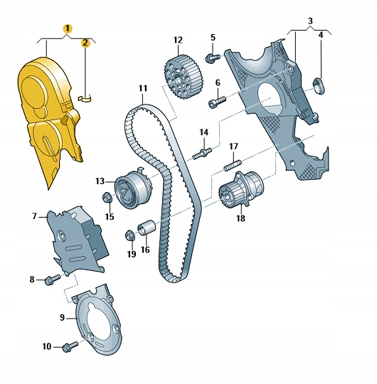 OSŁONA ROZRZĄDU PASKA ZĘBATEGO VW 1,9 2,0 TDI Numer katalogowy części 045109107F