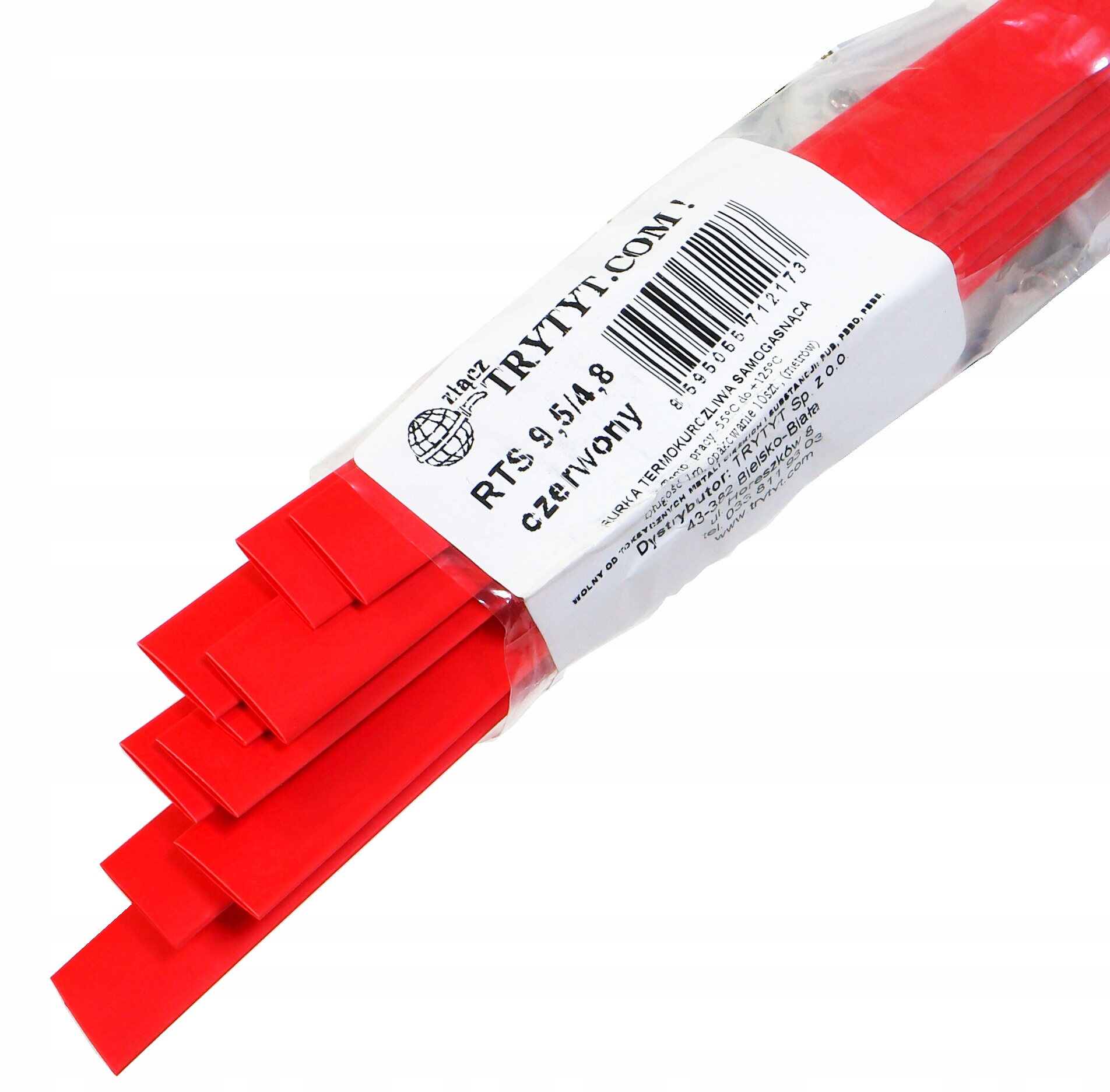 

10x Rurka Koszulka Termokurczliw 9,5 4,8 czerwony