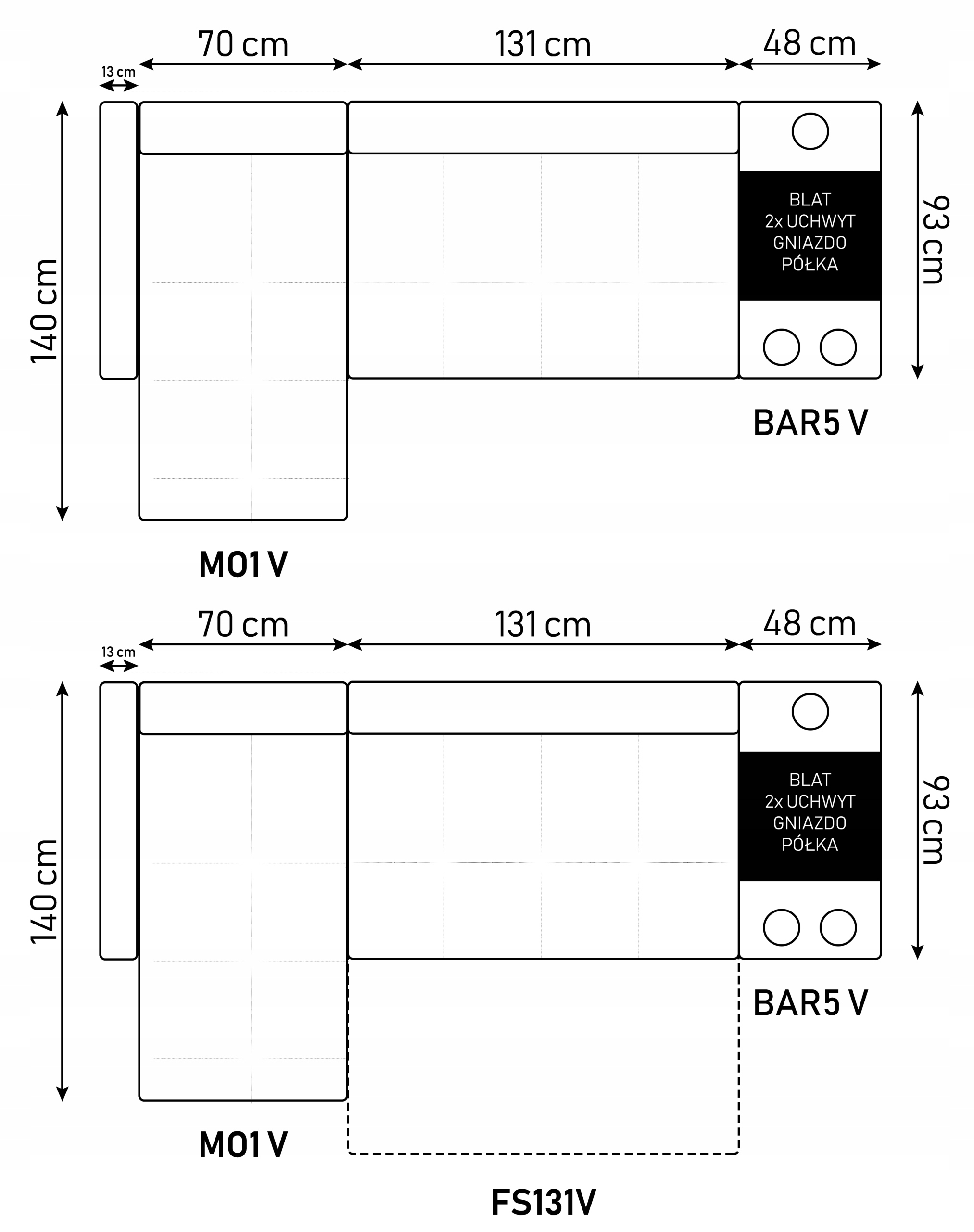 MAŁY NAROŻNIK VINTAGE Z2 Z BAREM OD ZEUSMEBLE Marka inna