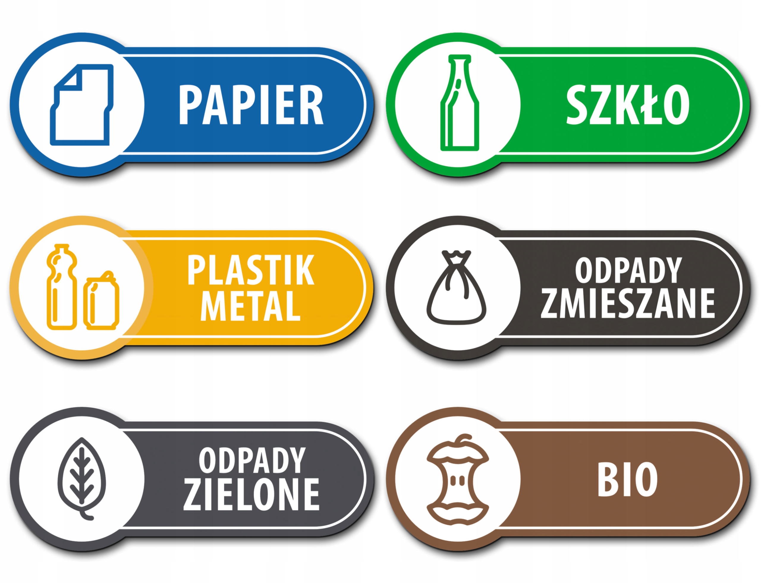 

Naklejka na kosz segregacja odpady 6szt. 15/6cm