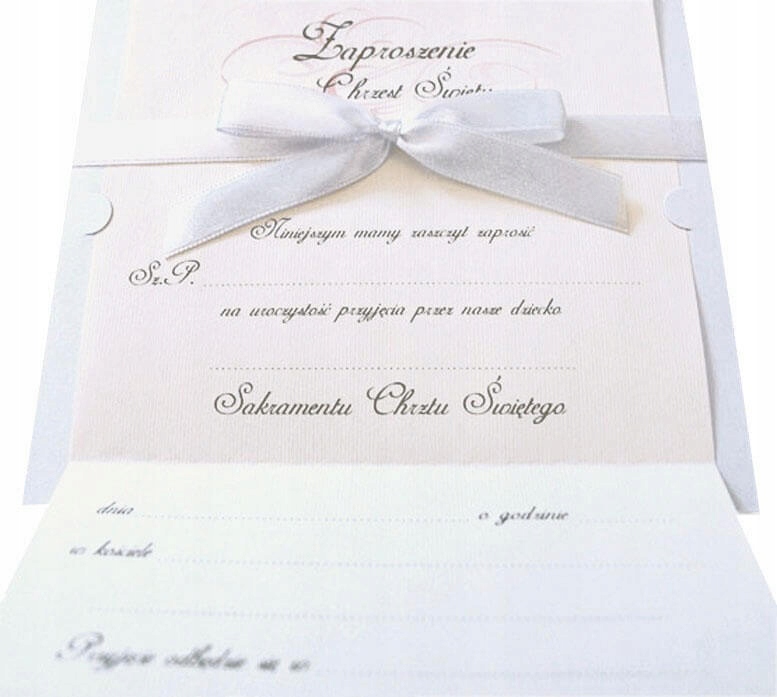 Zaproszenia, zaproszenie na Chrzest, Chrzciny ZPH4 Szerokość produktu 15 cm