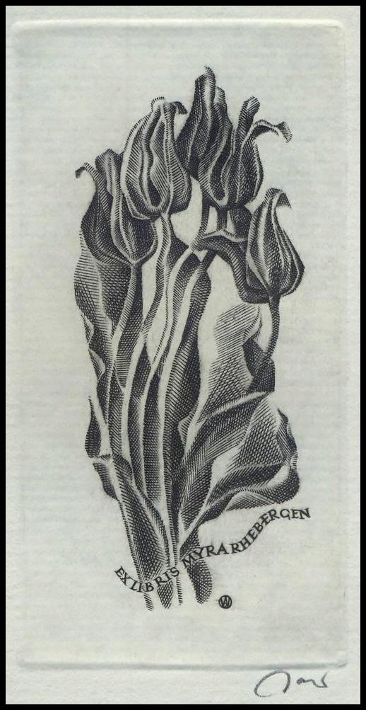 Jakubowski Wojciech 1979 Exlibris C2 Kwiaty 511