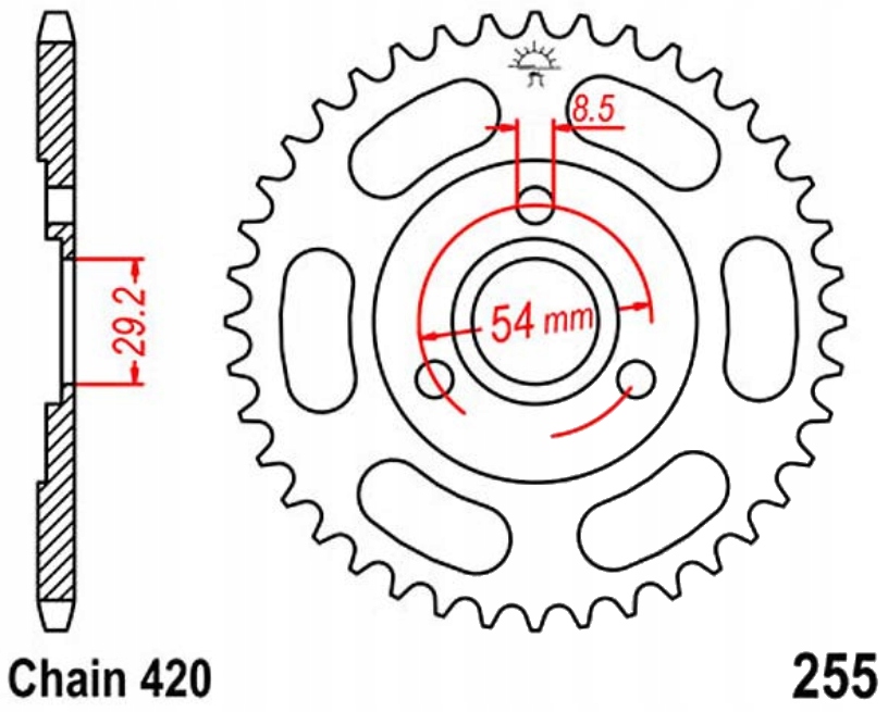 Zadní ozubené kolo Jt R255 26-45Z Honda Z 50 J Monkey