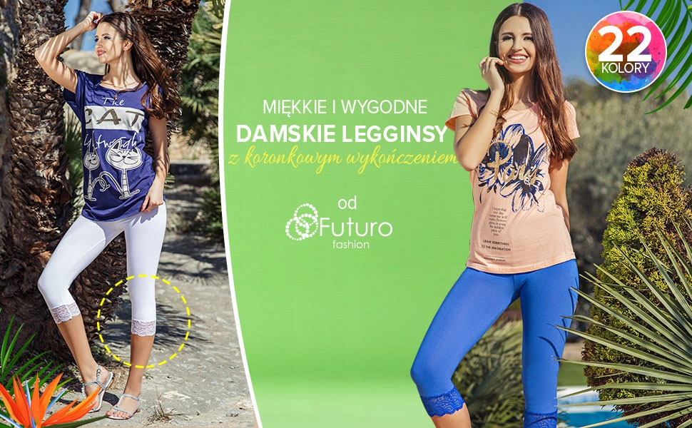 3/4 LEGGINSY KORONKA LATO BAWEŁNA GETRY MDLCE Marka inna