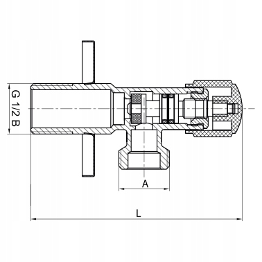 ZAWÓR ZAPOROWY KĄTOWY CHROMOWANY 3/8'' Rodzaj kulowy
