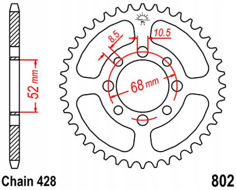 Zadní ozubené kolo Jt R802 32-50Z Suzuki Rm 80 77-79