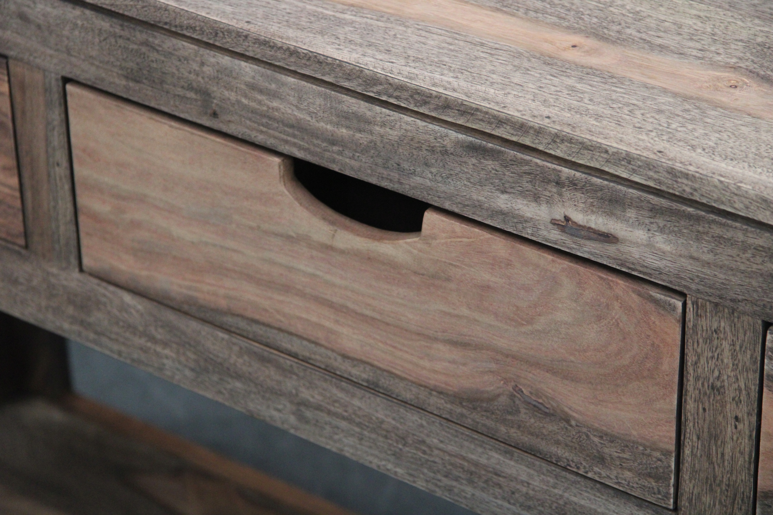 Konsola Drewniana Palisander Stolik Seria GREY Głębokość mebla 40 cm