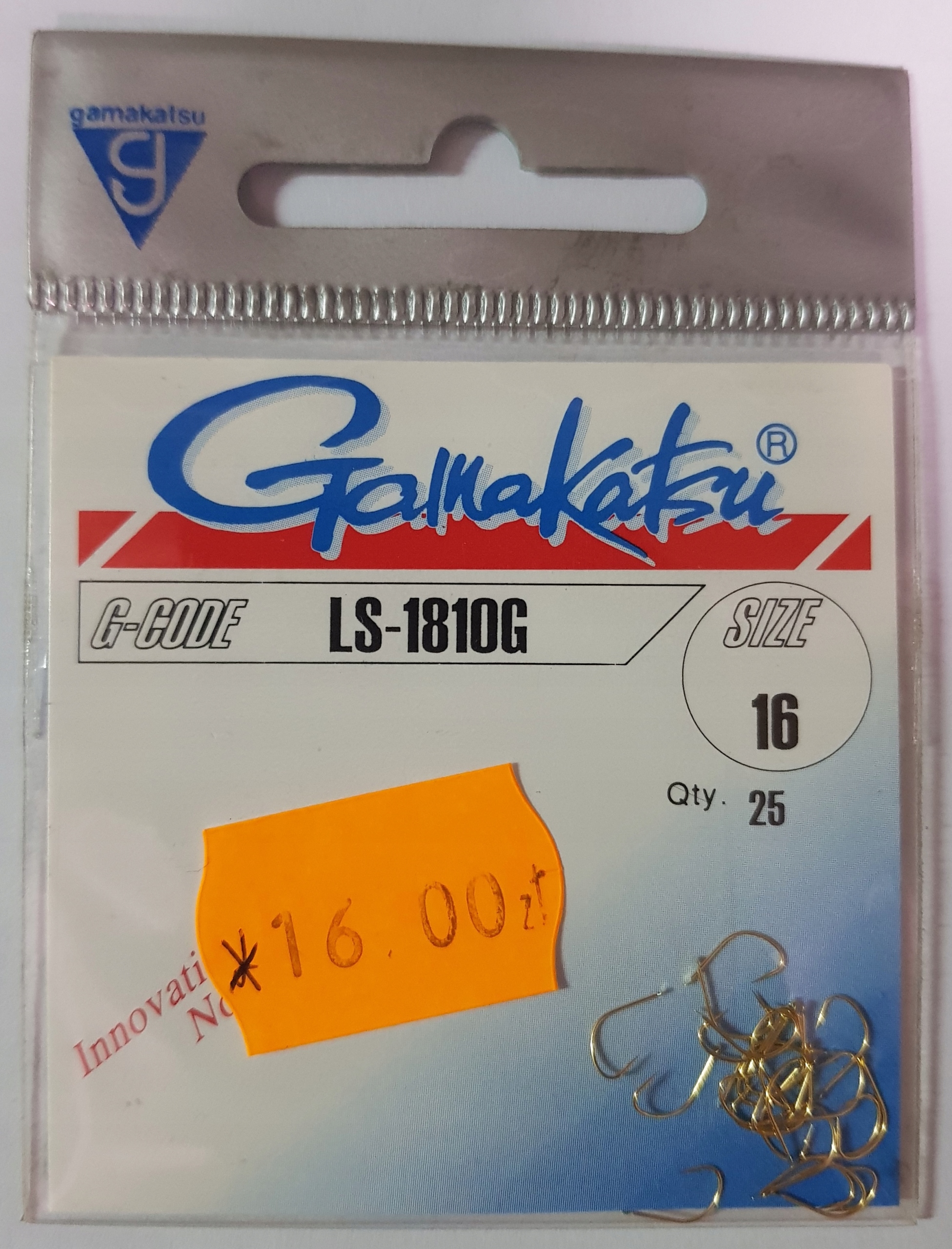 Haczyki Gamakatsu LS-1810G nr 16 złoty