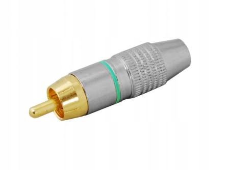 

Wtyk Rca cincz kabel 6,5mm srebrny Zielony (2969)