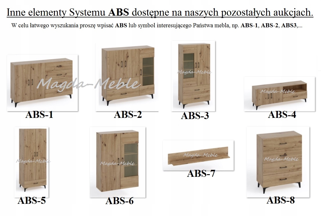 ABS-1 KOMODA ARTISAN OAK DĄB 160 4 szuflady drzwi Kolor mebla dąb artisan