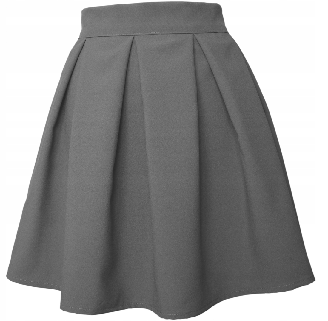 CIEMNOSZARA SPÓDNICA W KONTRAFAŁDY NA WYMIAR MIARĘ