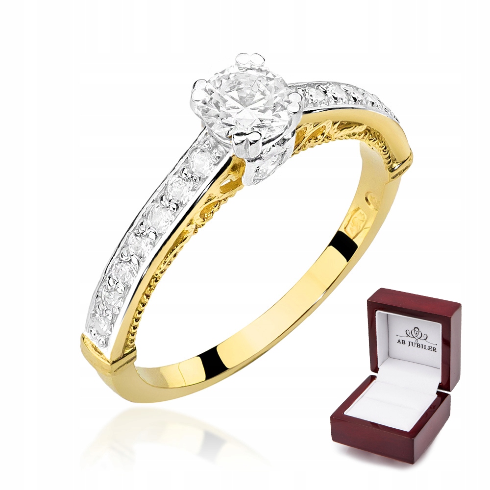 

Elegancki 585 Pierścionek Brylant 0,56ct Grawer