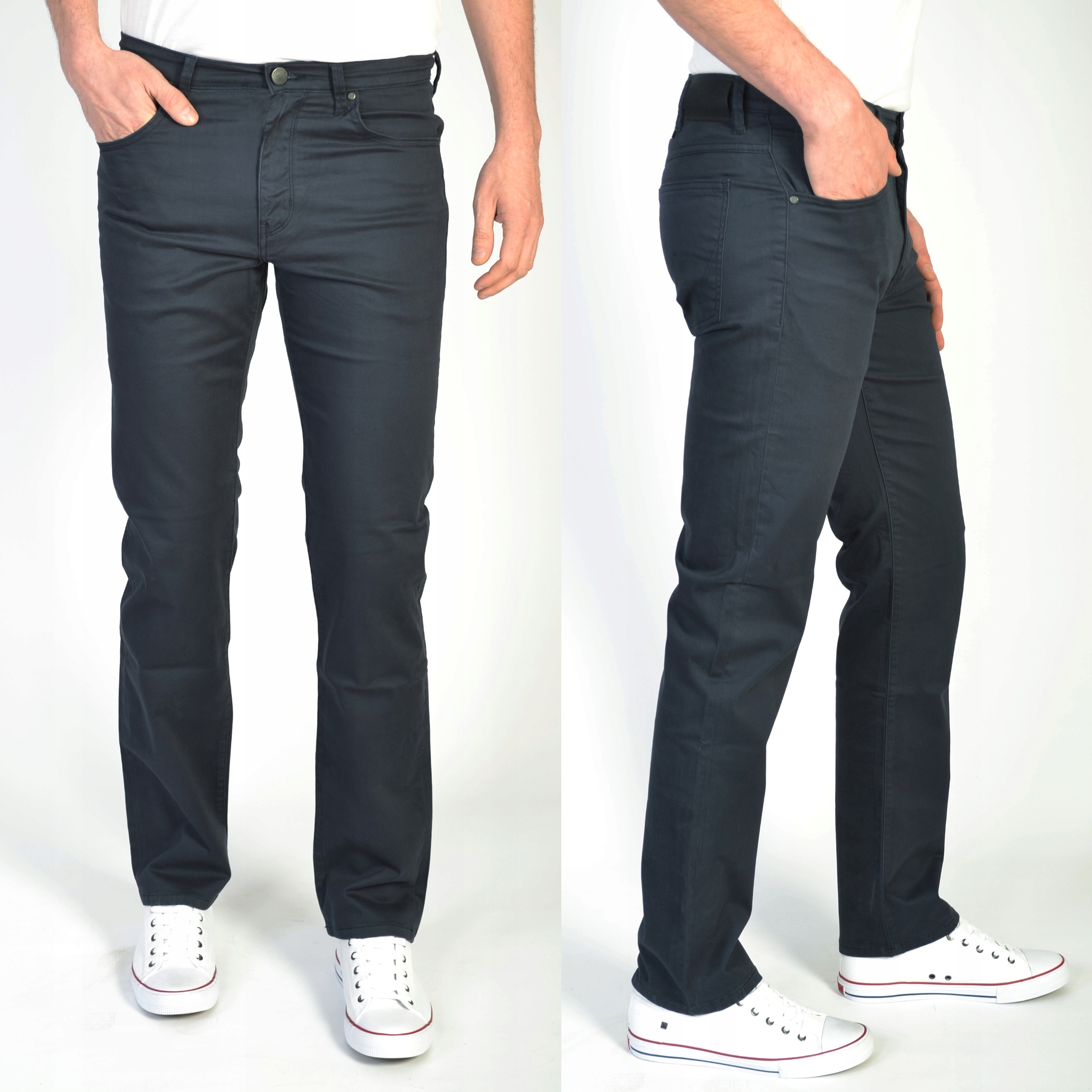 

Wrangler Arizona Navy Spodnie Materiałowe W33 L34