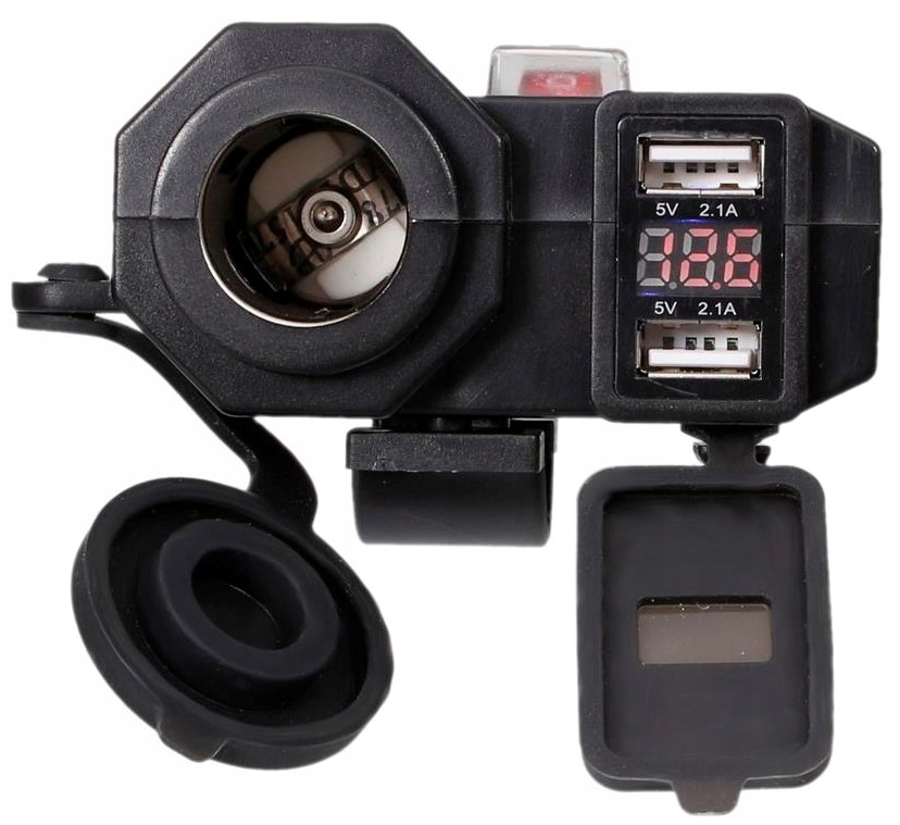 ZAPALNICZKA MOTOCYKLOWA ŁADOWARKA 2xUSB WOLTOMIERZ Producent Moretti