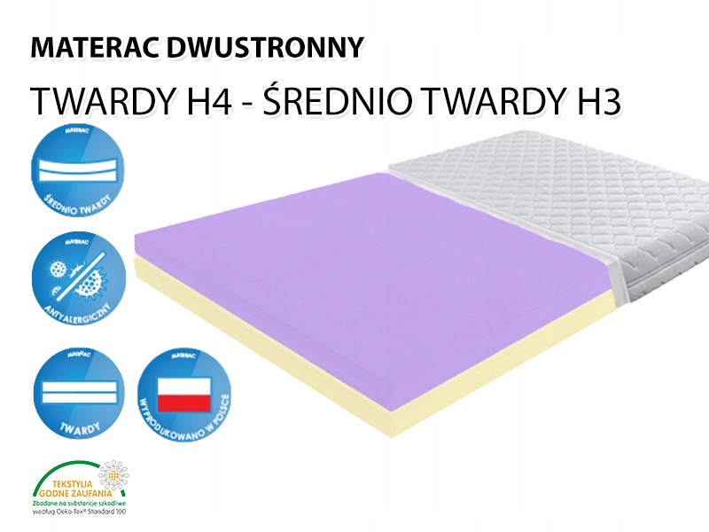 ORTOPEDYCZNY WYTRZYMAŁY MATERAC PIANKA 160X190