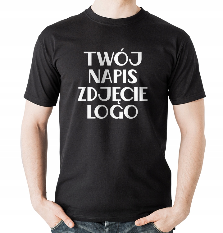 MĘSKA KOSZULKA Z WŁASNYM NADRUKIEM ZDJĘCIEM M