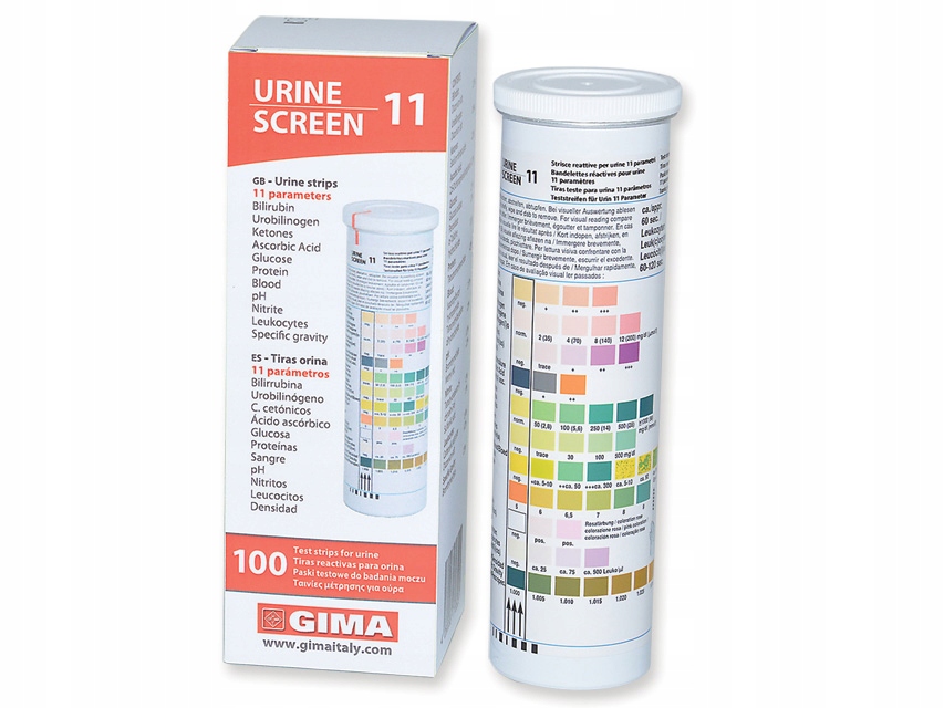 

Paski 11 param. analizy moczu wizualny Gima 100szt