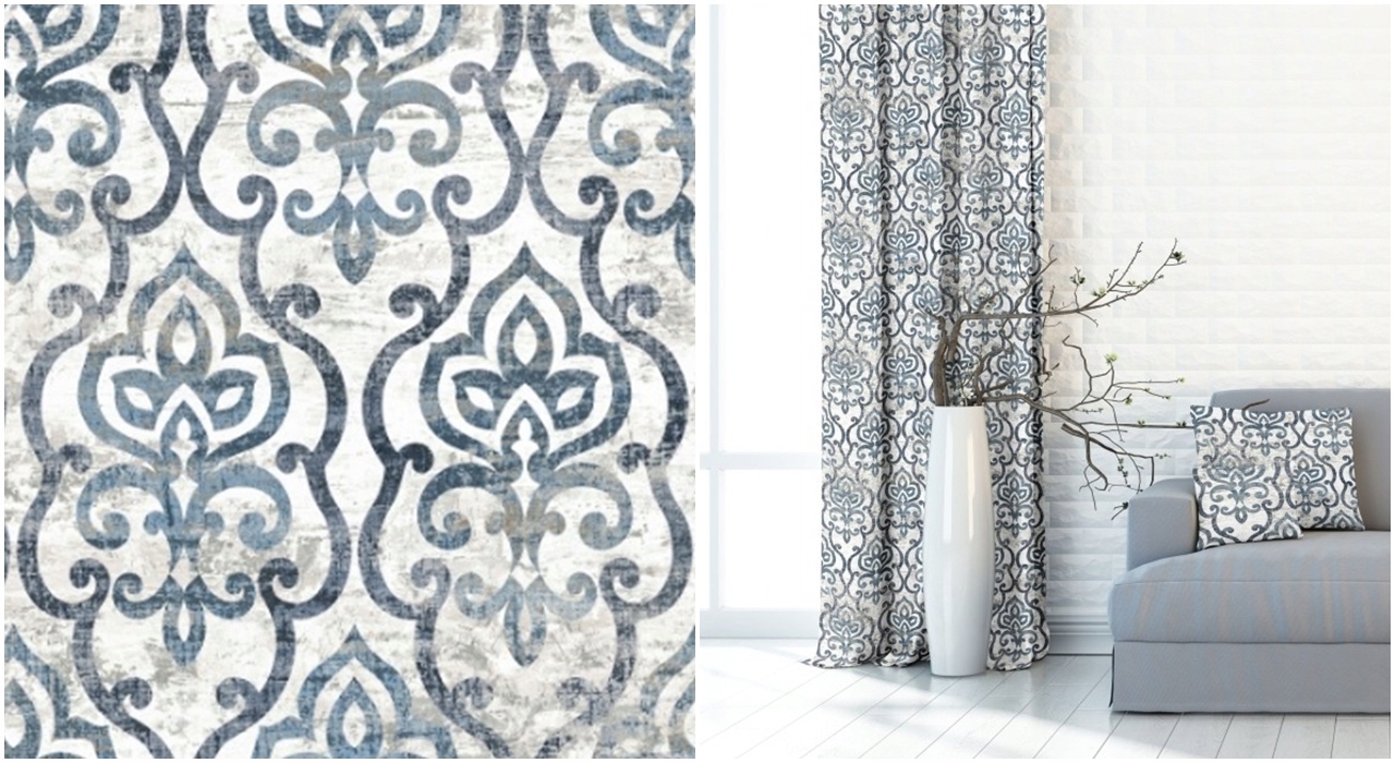 TKANINA ZASŁONOWA MEDALION DS 49 WZÓR NOWOCZESNY