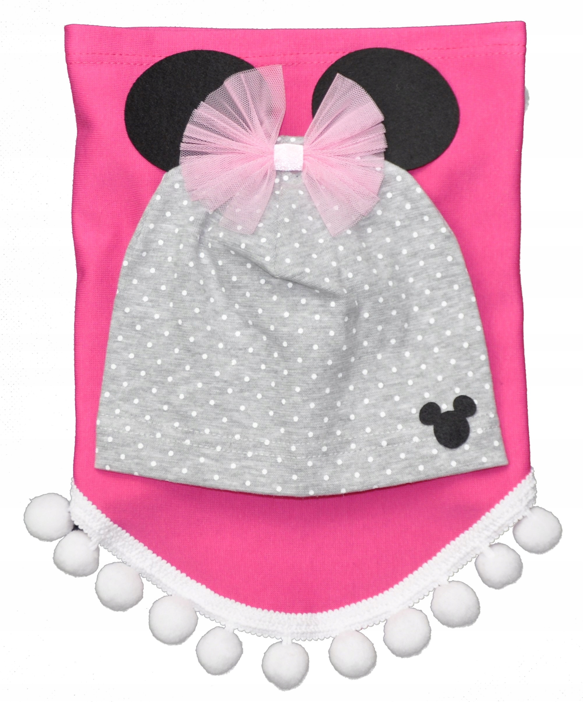 

Komplet Jesienny Czapka+chusta -POMPONY--r.48-50