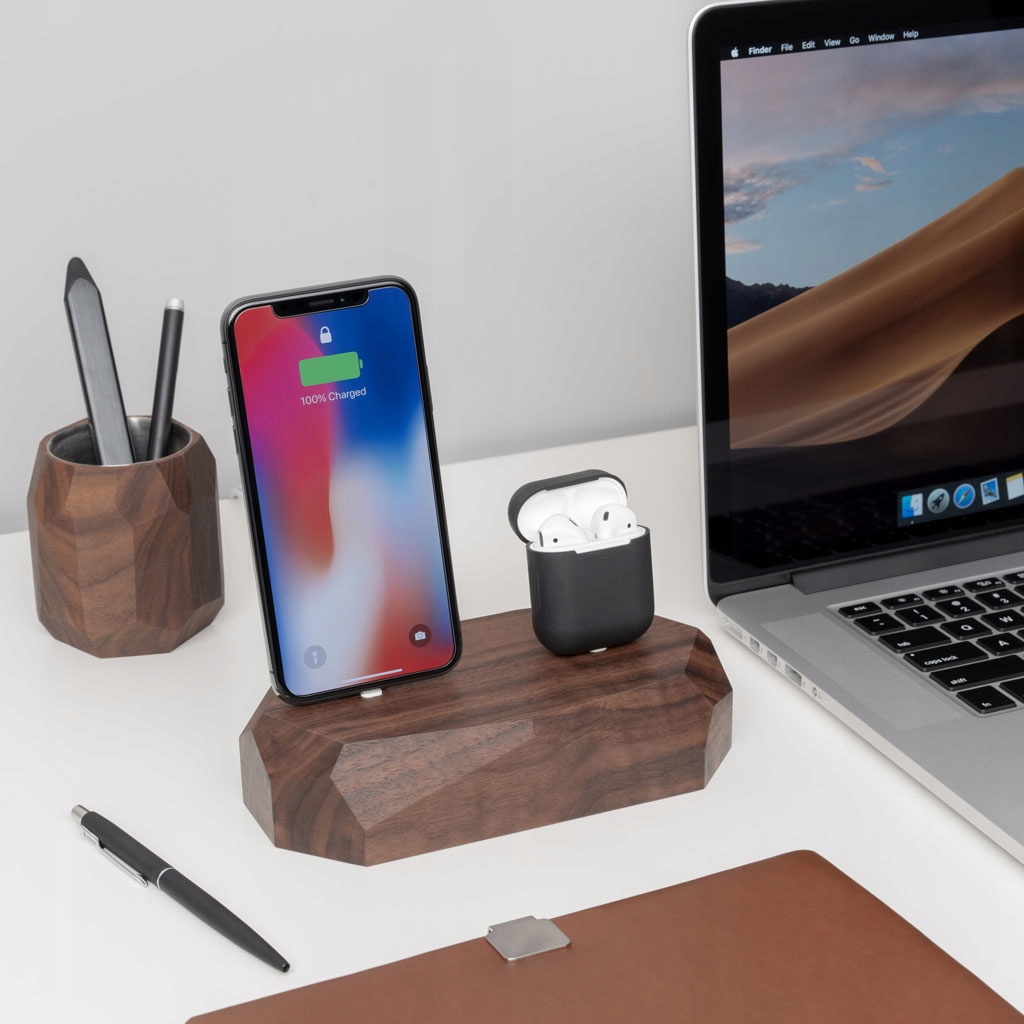 Stacja dokująca dual iPhone Dock Ładowarka ORZECH Złącza Apple Lightning