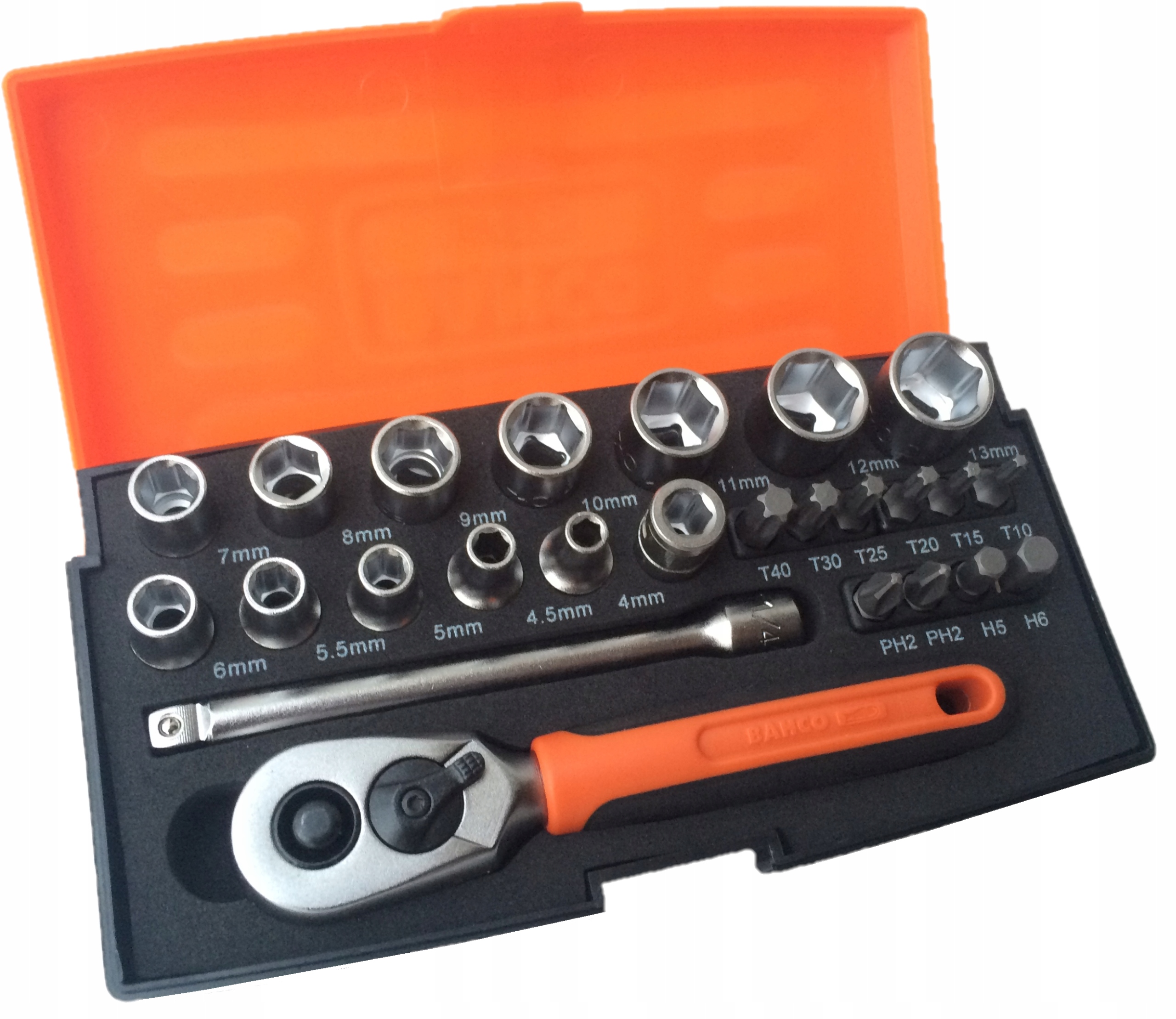 

Bahco Zestaw kluczy nasadowych 1/4'' + bity 25 szt