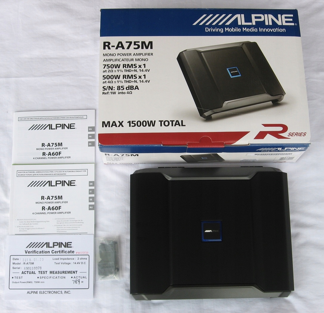 ALPINE R-A75M R-LINE FILAR MOCY I JAKOŚCI 750W RMS Model R-A75M