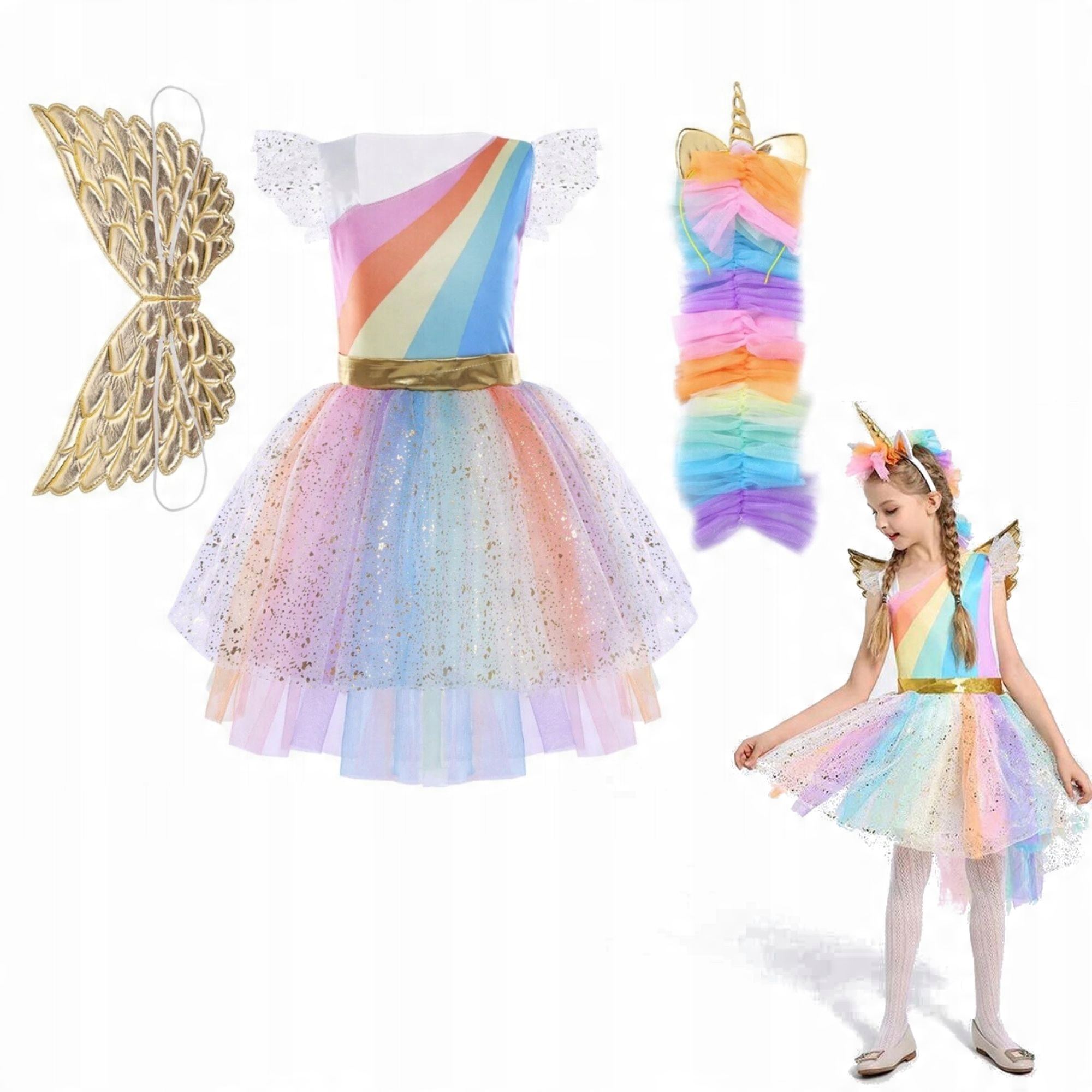 

Strój Jednorożec Unicorn Pony Skrzydła Róg 4-6L