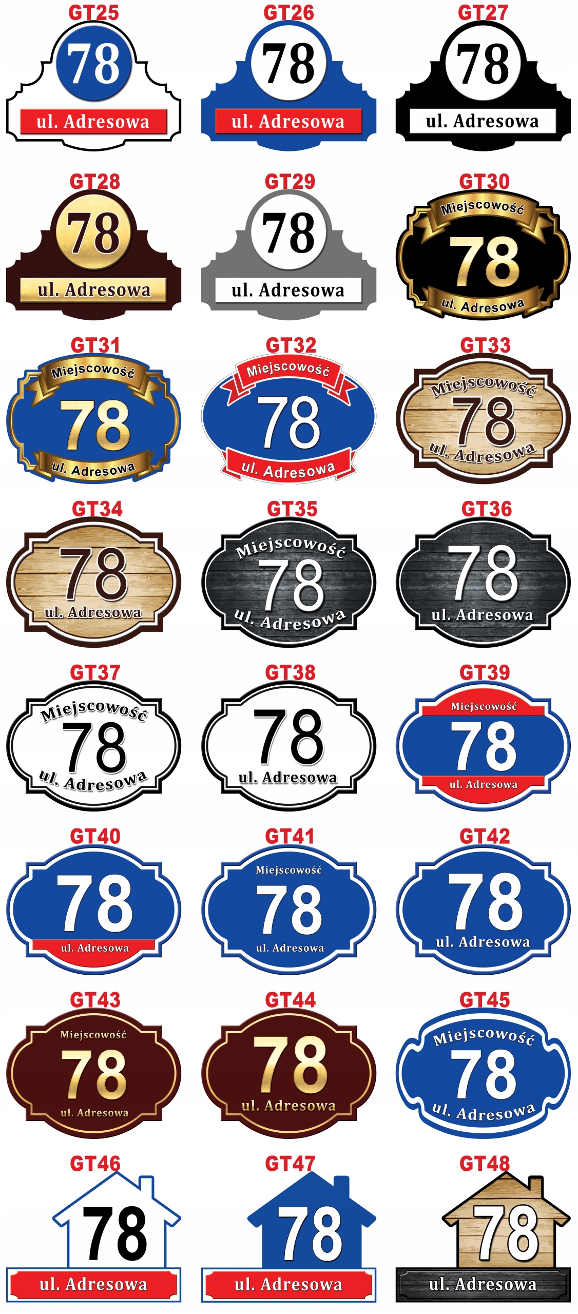 TABLICZKA ADRESOWA ADRES NUMER NA DOM znak ulica Marka Czarmax