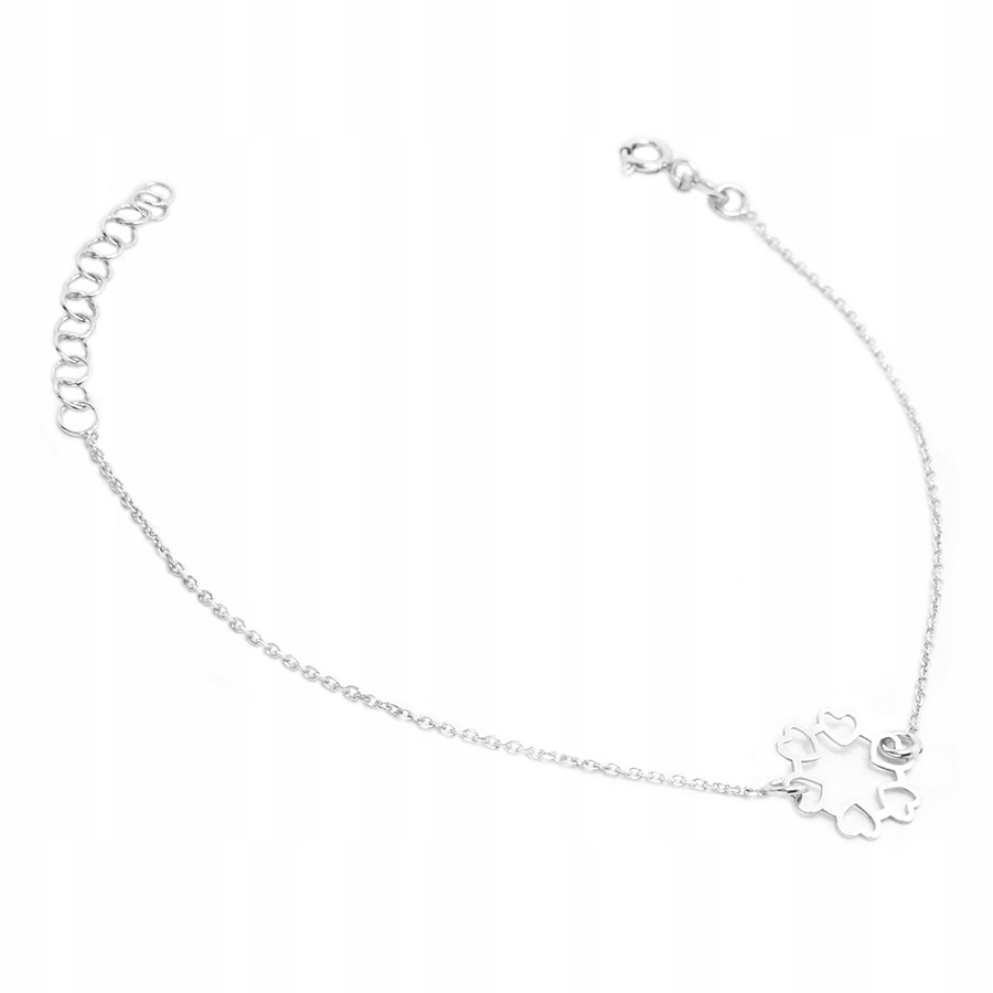 

Srebrna bransoletka celebrytka Wieniec Serc p.925