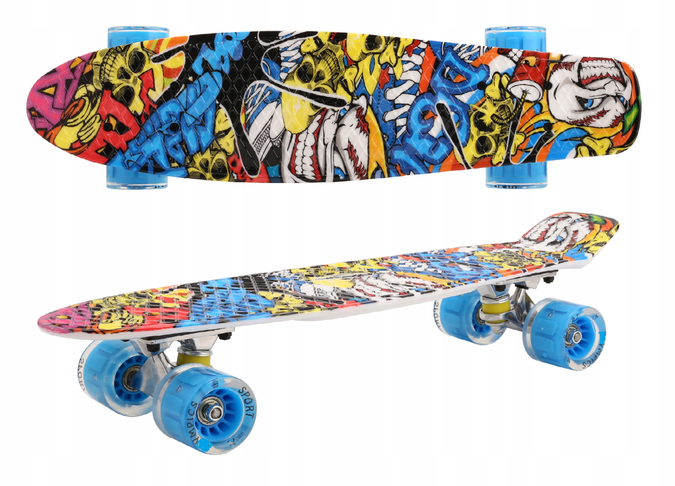 DESKA TYPU FISZKA LED GRAFFITI 56 CM 100KG ABEC 7 Marka Inna marka