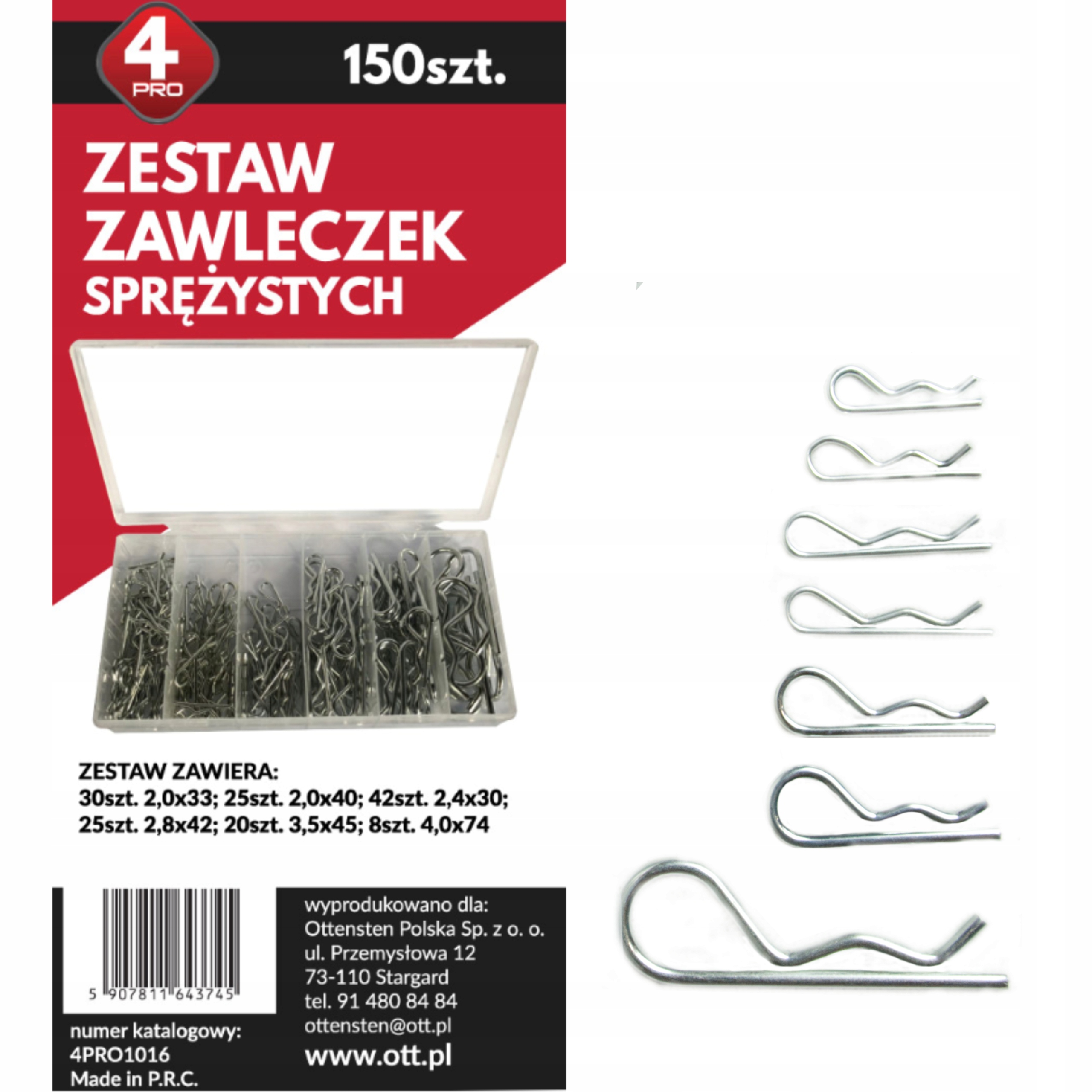 

Zawleczki Sprężynowe Zestaw Zawleczek Różne 150-EL