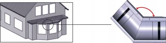Rynny Marley Rynna 75 ŁUK ZEWN Narożnik 135 szary Marka Marley