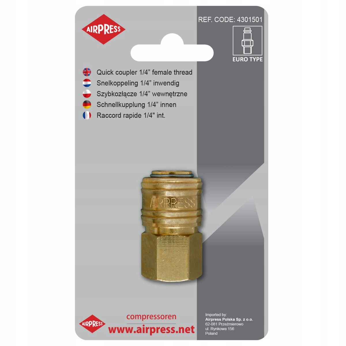 

Szybkozłącze 1/4 " gwint wewn. Airpress