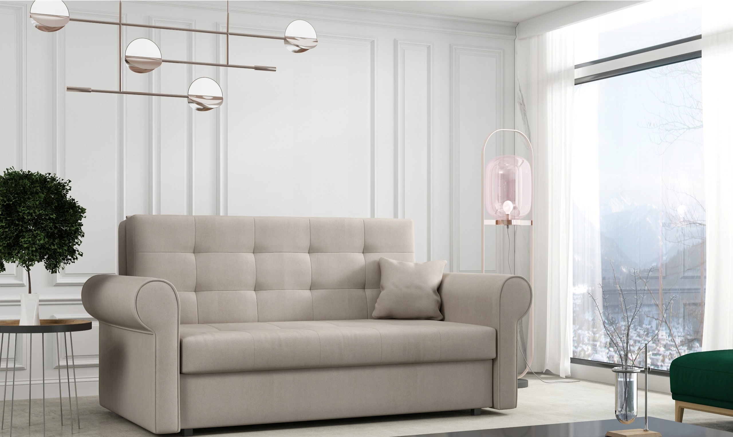 

Viva III Silver sofa rozkładana kanapa nowoczesna