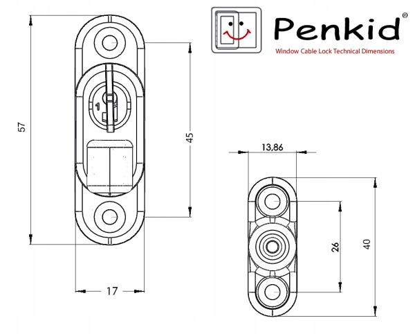 Zabezpieczenie okien antracyt Blokada okna kluczyk EAN (GTIN) 7427034454761