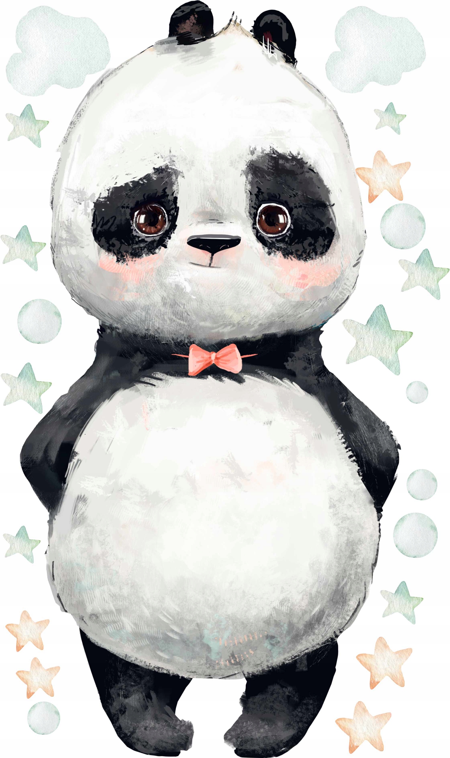 

naklejka na ściane panda pastelowy słoń dzieci