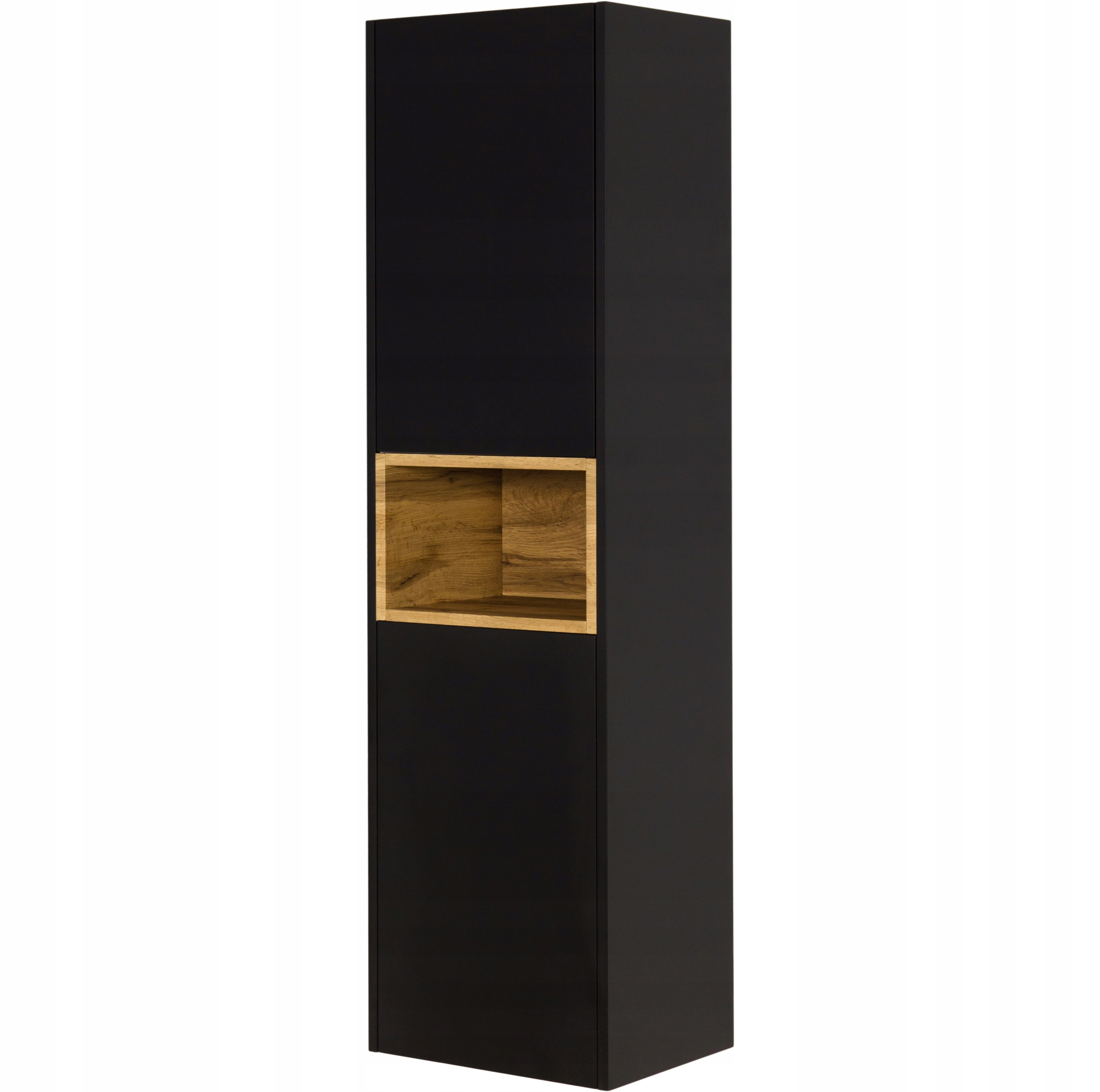 SPACE meble łazienkowe czarny wysoki regał