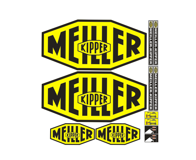 Samolepky Kipper Meiller – sada XXL