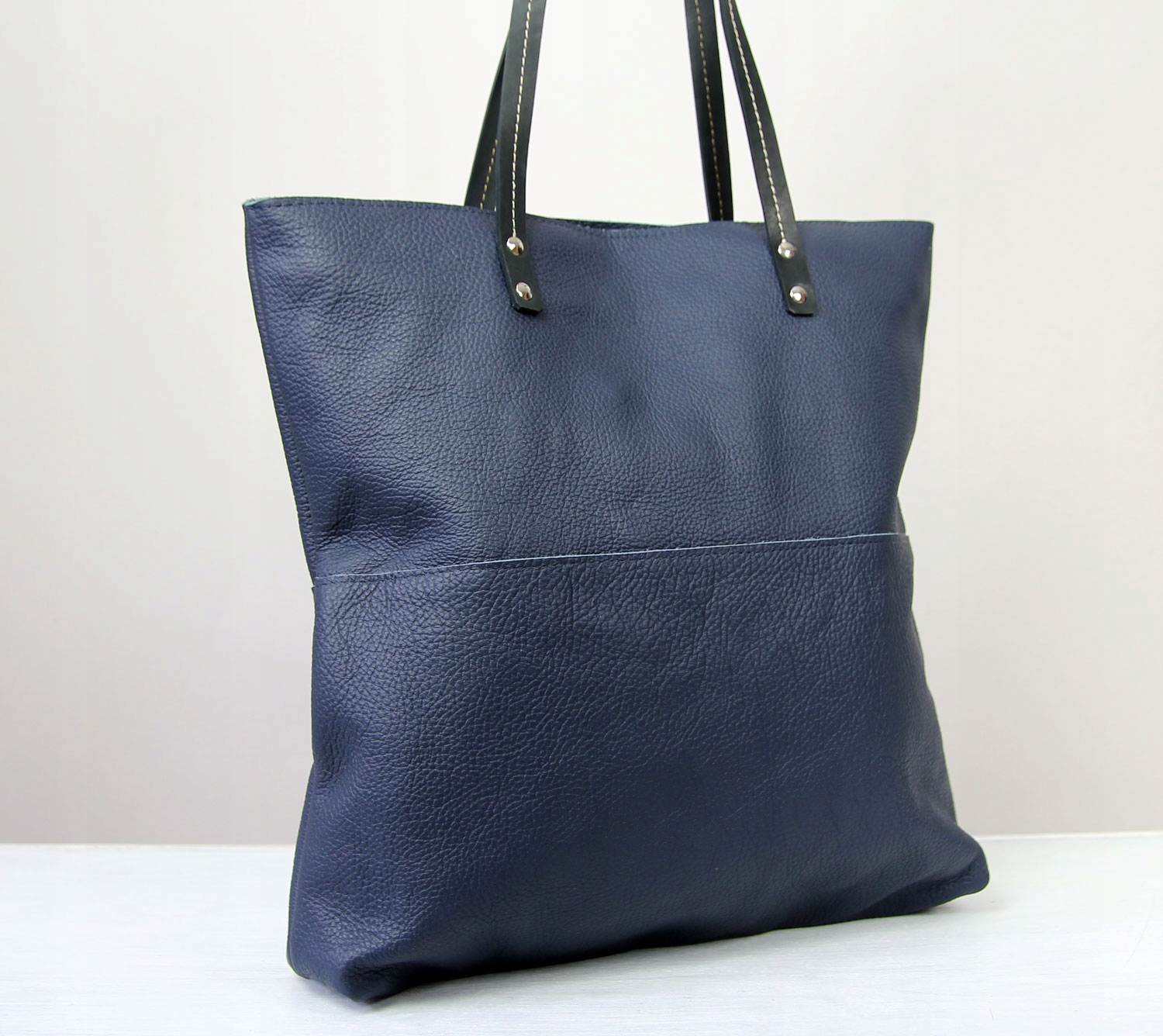 TOREBKA SKÓRZANA SHOPPER BAG 100% SKÓRA NATURALNA Zapięcie zamek