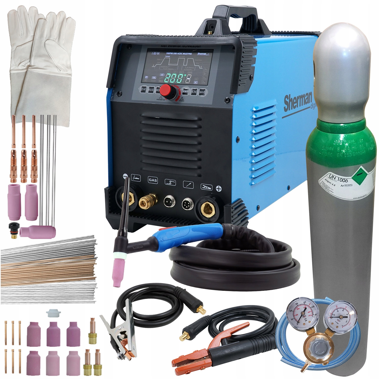 Spawarka inwertorowa Sherman TIG 200A AC DC Puls