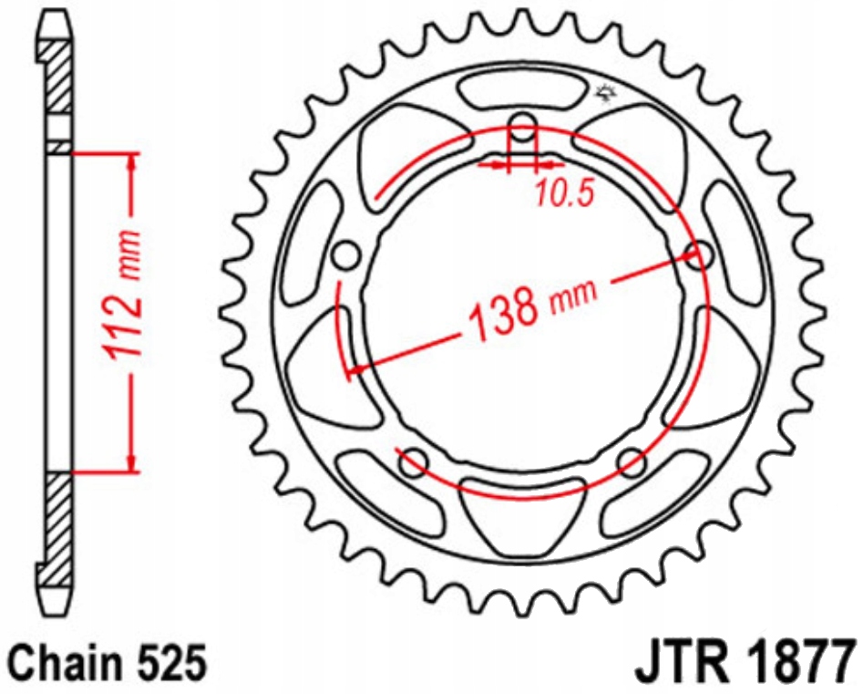 Zadní ozubení 525 Jtr 41Z Yamaha YZF-R1 1000 15-20