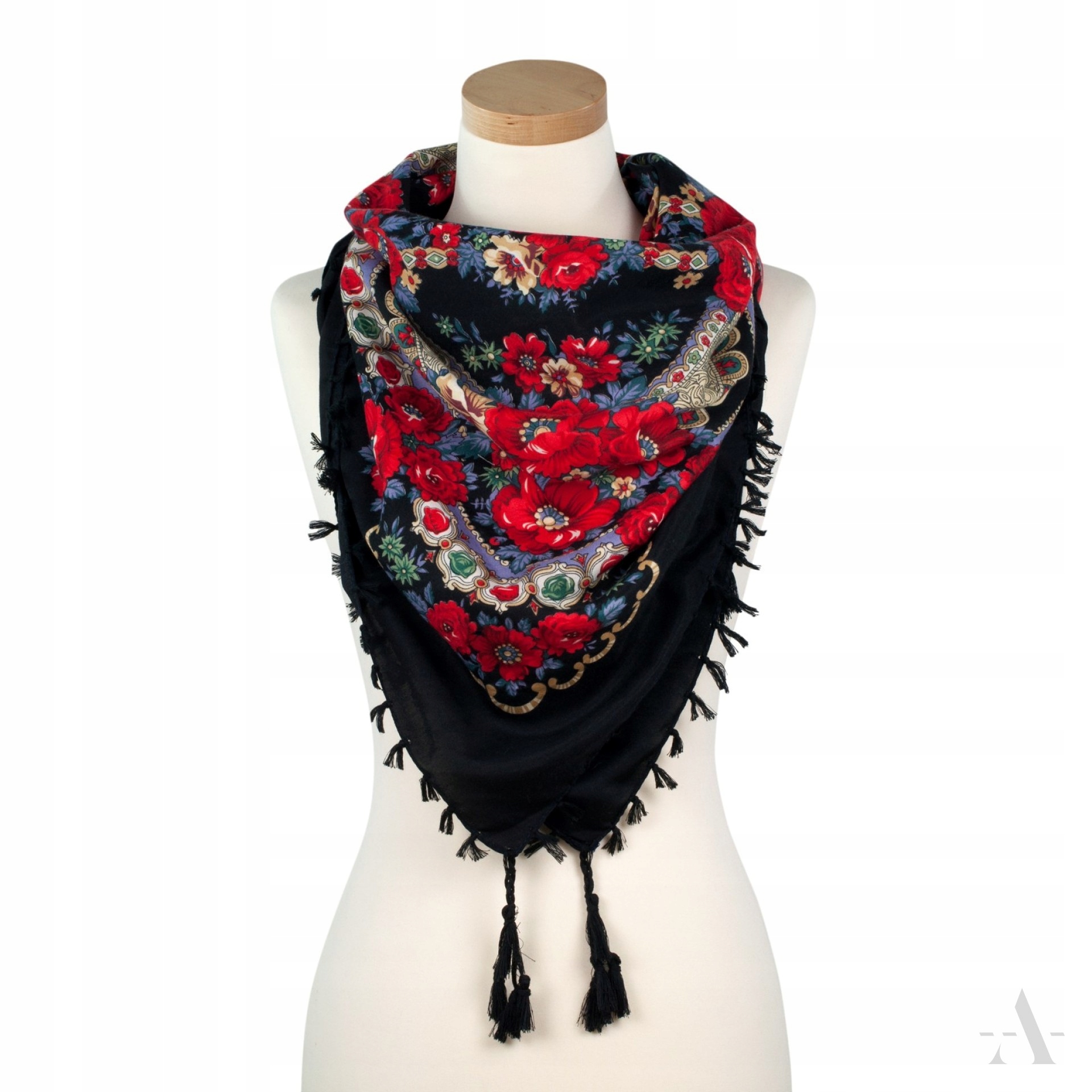 

Elegancka Chusta lejąca frędzlami Folk Boho kolory